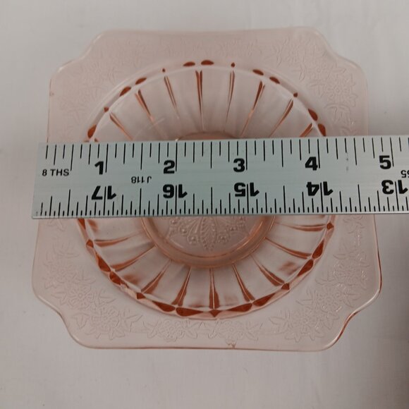 Vintage Jeanette Glass Adam Pattern Pink Small Dessert Bowl 4 3/4" - Picture 6 of 7